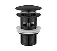 Ibergrif M20502B Bombe Vidage Salle de Bain, Bonde lavabo avec Trop Plein, Pop Up, Noir, M