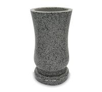 Iberis Vase funéraire, en résine, imitation granit, vert (Veolia), 15 x 27 cm
