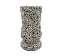 Iberis Vase funéraire, en résine, imitation granite, blanc (Striegau), 15 x 27 cm