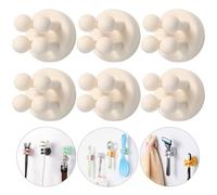 iBetterLife Lot de 6 Porte-brosses à Dents muraux en Silicone pour Rasoir, Douche, Crochet Utilitaire Mignon pour accrocher Une Serviette, Un câble de clé pour Cuisine, Salle de Bain, Bureau, dortoir