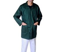 IBEX Blouse de laboratoire unisexe en polycoton pour technicien, laboratoire, entrepôt, médecins, étudiants, travail en laboratoire (tailles XXS à 5XL), vert forêt, L
