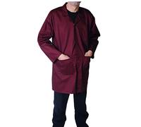 IBEX Blouse de laboratoire unisexe en polycoton pour technicien, laboratoire, entrepôt, médecins, étudiants, travail de laboratoire (tailles XXS à 5XL), bordeaux, L
