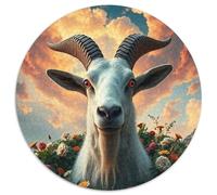 Ibex Puzzle Rond 1000 Pièces animauxs Das Tier Enfants Cadeau Inspirations Voyage Réduction du Stress 1000pcs (67.5x67.5cm)