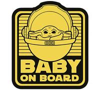 IBEX STICKER Autocollant Bébé à Bord | Baby on Board / Bébé Yoda | Voiture, Sécurité, Conduite | Dimension : 10cm