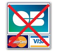 IBEX STICKER | Autocollant NON ACCEPTEE CB, VISA, Mastercard | Paiement | Dimension au choix (4) | Vinyle ou Polyester | Green | Résistant aux UV | Indoor | Finance