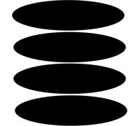 IBEX STICKER - Bande Rétro-réfléchissante Casque Moto 4 Bandes 3M Technology Autocollant Sticker | Ovale ou Rectangle Arrondie | Taille 8,5 cm x 2,3 cm (Ovale, Noir) pour Motocyclistes, Adultes