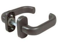 IBFM Poignée de porte en résine noire avec ressort, 5 cm, moderne, serrure simple, aluminium poli