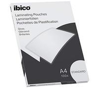 Ibico Basics Pochettes de Plastification A4, Epaisseur Standard, Haute Protection et Durabilité des Documents, Paquet de 100, Finition Brillante, Transparent, 627310