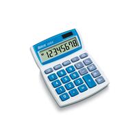 Ibico Calculatrice de bureau 208X – 8 chiffres, panneau solaire – blanc/bleu