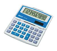 Ibico Calculatrice de poche 101X – 10 chiffres, panneau solaire et pile – Blanc/Bleu – Blister