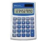 ACCO Ibico Calculatrice de poche 082X – 10 chiffres, panneau solaire et pile – Blanc/Bleu