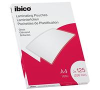 Ibico Pochettes de Plastification A4, 250 microns (2x125), Haute Protection et Durabilité des Documents, Paquet de 100, Finition Brillante, Transparent, 627318