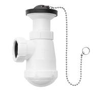 Ibide - Siphon court extensible 1 1/2" pour lavabo ou bidet avec valve/raccord - modèles I-42 et I-44 - Anti-odeur, installation facile, universel (valve)