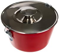 MOULE CHARLOTTE 16 cm AVEC COUVERCLE ALUMINIUM ANTI-ADHERENT EXTERIEUR ROUGE MOUCHETE NOIR PASSE AU LAVE-VAISSELLE