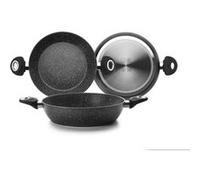 IBILI - Poêle Honda avec 2 poignées Natura, 32 cm, Aluminium, Antiadhésif style pierre, Compatible avec l’induction