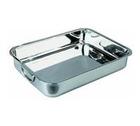 Ibili 651440 plat à rôtir en inox avec anses pliantes métalliques 40x28x7 cm clásica G
