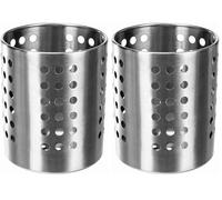 IBILI 708706 Porte-ustensiles, Acier Inoxydable, Acier Inoxydable, 10 x 7 x 7 cm (Lot de 2)