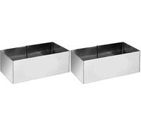 IBILI 722708 Cercle Rectangulaire, INOX, Argent, 8.0 x 5.0 x 4.0 cm (Lot de 2)