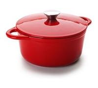 Ibili Cocotte ronde 24 x 11,5 cm Fonte – Compatible avec l’induction – Rouge