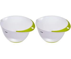 IBILI 726618 Bol à pâtisserie 18 cm, Blanc/Vert (Lot de 2)