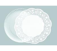 IBILI 729500 5 Plats et 5 Napperons Ronds, Papier, Blanc, 35 x 35 x 1 cm
