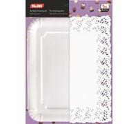 IBILI 729501 set 5 plats blancs 34x26 cm+5 napperons 30x39cm G
