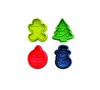 Ibili Emporte-pièces 733100 Lot de 4 avec poussoir Noël