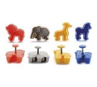 IBILI Emporte-pièces avec poussoir 734700 Safari Lot de 4 Multicolore
