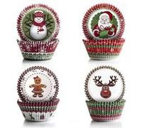 IBILI Set de capsules à pâtisserie 735911 - 100 capsules Noël 4 modèles papier multicolore