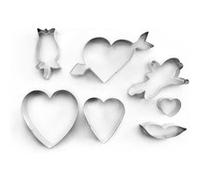 IBILI 736600 Set 7 Emporte-Pièces Étames Saint Valentine Acier Etamé 4 à 9 cm