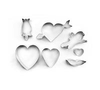 IBILI 736600 Set 7 Emporte-Pièces Étames Saint Valentine Acier Etamé 4 à 9 cm