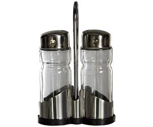 IBILI 768700 Ensemble Salière Poivrière, Acier Inoxydable, Argent/Transparent, 10 x 8 x 4 cm