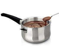 Ibili 774016 Casserole Bain Marie en Inox 16 cm Double paroi, Argent/Noir