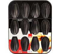 Ibili 820502 Plaque de 12 madeleines, Acier, Noir, 25,9 x 20,9 x 1,4 cm