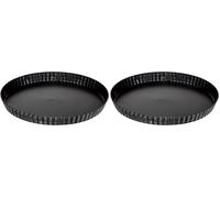 IBILI 824228 Moule à tarte dentelé amovible antiadhésif Moka 28 cm (Lot de 2)