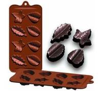 Ibili 860305 moule pour chocolat feuilles 8 cavités 100% silicone