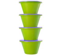 Ibili 871800 Lot de 4 Moules à flan empilable avec couvercle