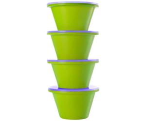 IBILI 871800 Lot de 4 Moules à flan empilable avec Couvercle