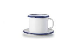 Ibili 903000 Gobelet avec Assiette, INOX, Blanc/Bleu, 9 x 5 x 5 cm