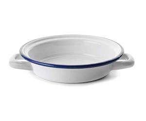IBILI 904122 Plat Rond avec Anses Acier Blanc 24 x 24 x 5 cm