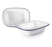 IBILI Plat rectangulaire profond 905027 – Acier émaillé blanc 27 cm