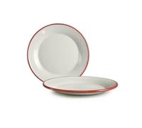 IBILI 908128 Assiette Plate, Verre, Blanc/Rouge, 28 x 28 x 4 cm