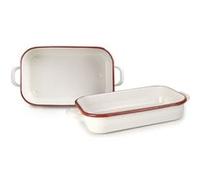 IBILI Plat à rôtir 909932 Émail bordeaux Anses acier blanc 32 x 22 x 7 cm