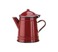 Ibili Cafetière conique 910210 – Acier émaillé vitrifié, Rouge 1 l