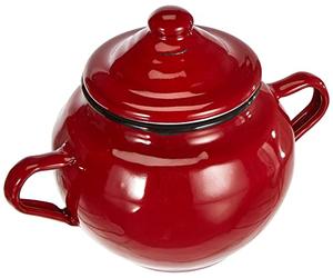 IBILI 910650 Sucrier en acier émaillé vitrifié avec couvercle Rouge 0,5 l