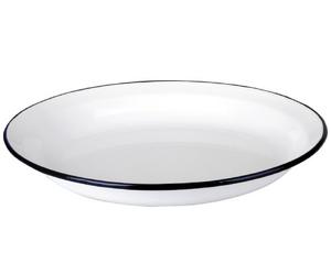 IBILI 912936 Assiette en acier émaillé vitrifié Blanche 36 cm
