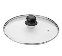 Ibili 970730 Couvercle 30 cm en Verre + Inox, Transparent/Argent/Noir