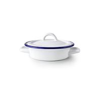 IBILI - Assiette à œufs avec couvercle 14 x 4,5 cm en acier vitrifié de style vintage artisanal