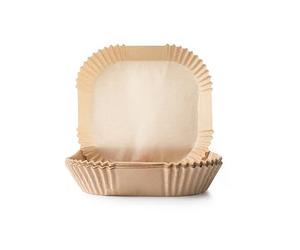 IBILI - Bac à papier carré pour friteuse à air - 20 cm - Paquet de 50 unités - Imperméable et absorbant - Fabriqué en pâte de bois de qualité alimentaire