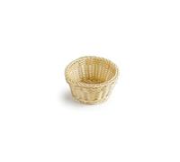 IBILI - Boîte à pain ronde en polyratan à chevrons dorée, 10 x 6 cm